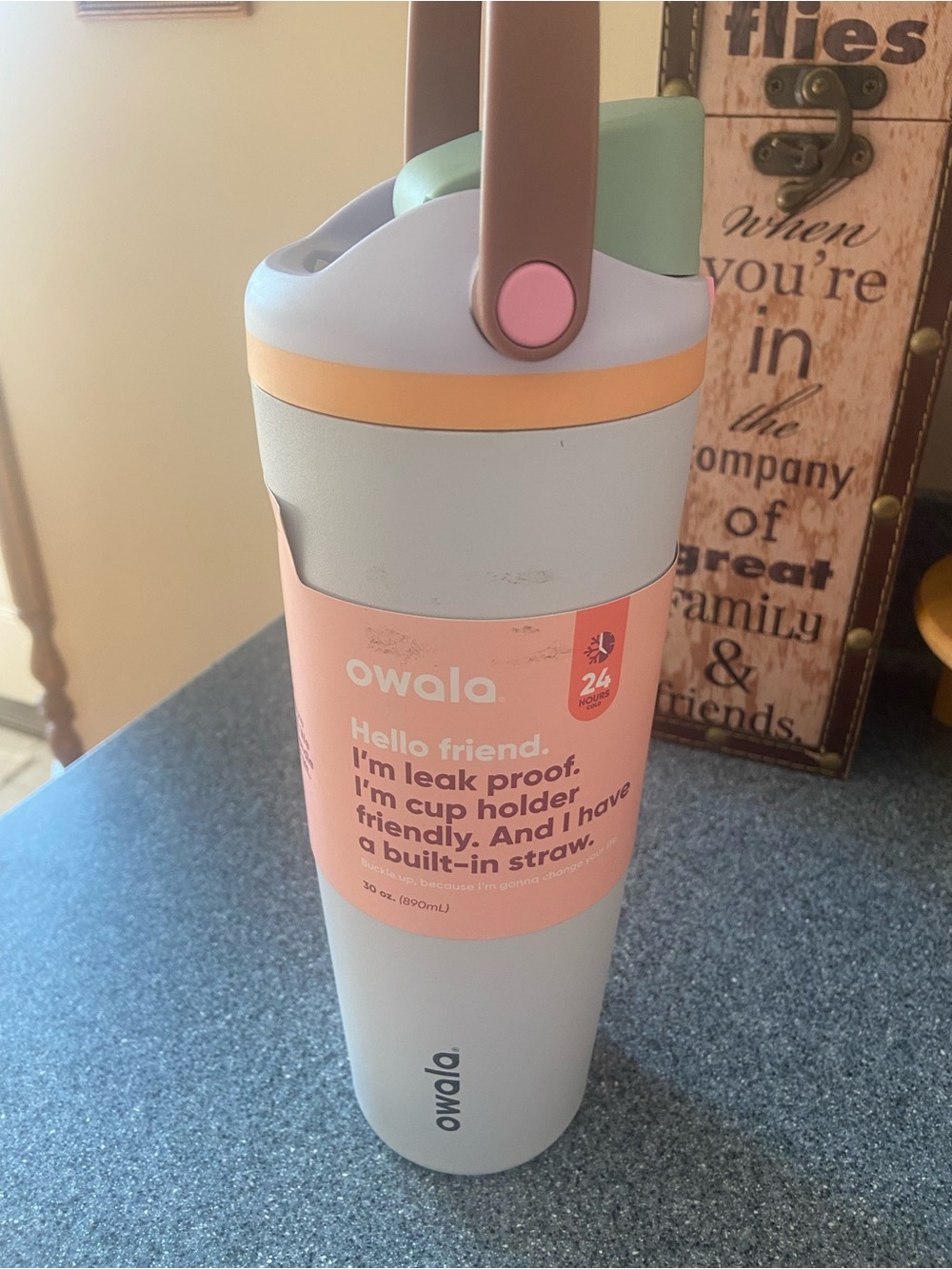 Owala 30 oz water bottle with built in straw - new!